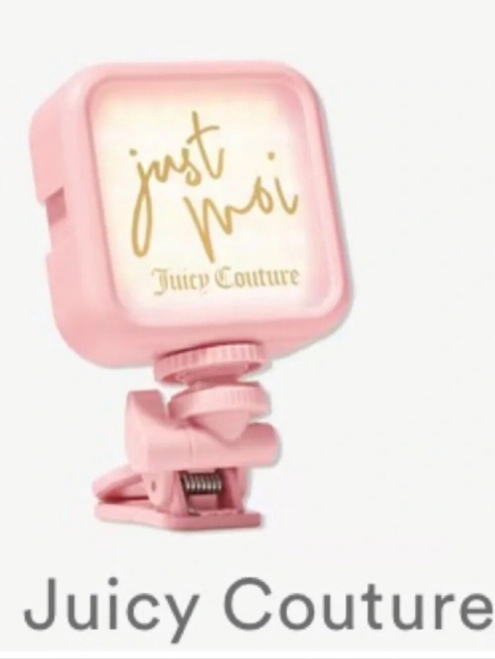 Juicy Couture Pink Clip-On Ring Light with Gold 'Just Moi' Detail